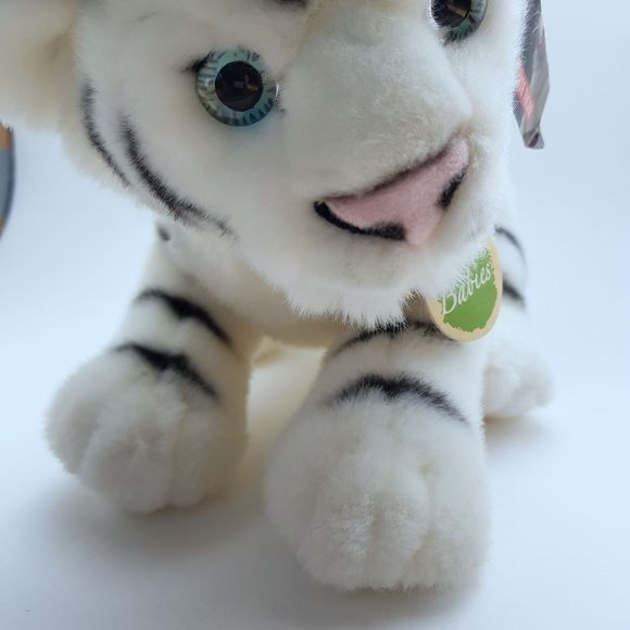 White Tiger Stuffed Aurora Babies 11" Plush Teo Panthera tigris New With Tags - Picture 9 of 11